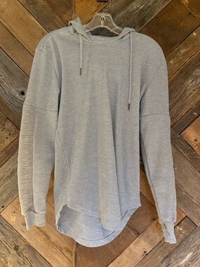 Men's Light Gray Hooded Thermal Pullover